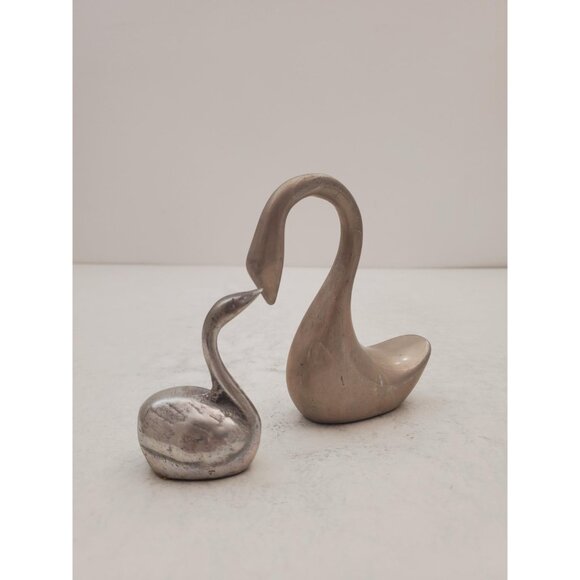 Vintage Hand Cast Aluminum Swans | Vintage Aluminum Swan | Vintage Aluminum - Picture 5 of 10